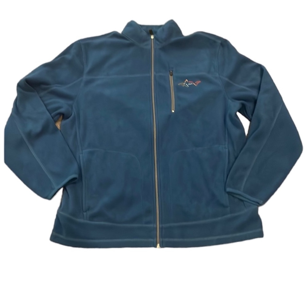 Greg Norman Full Zip Fleece Tasso Elba Teal Jacket Size Medium